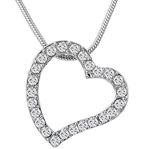 Swarovski Jewelry - Open heart silver Swarovski necklace